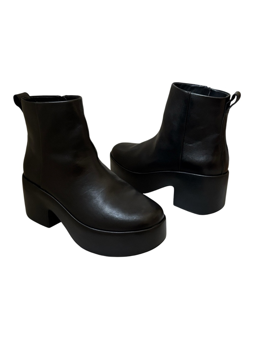 Fitflop Black PLATFFORMS Leather Heeled Ankle Boots Size US 9 / EU 41. - Picture 4 of 11